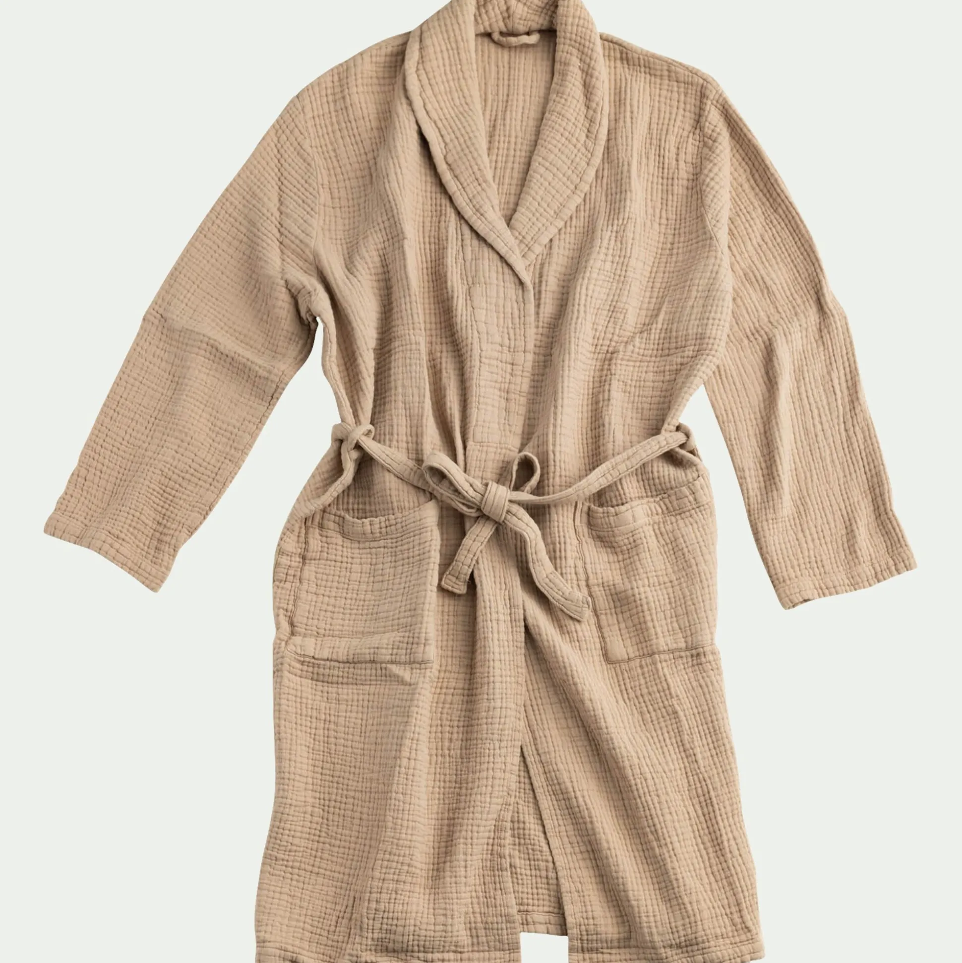 Peignoir en gaze de coton S/M - beige alpilles