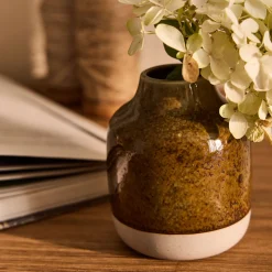 Petit vase en porcelaine H11cm - marron