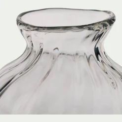Petit vase en verre à vagues 9,5cm - transparent