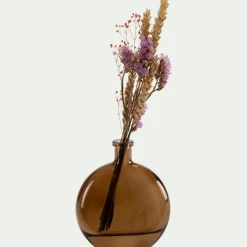 Petit vase en verre h12,5cm - marron
