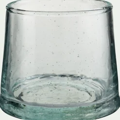 Photophore en verre bullé D6cm - transparent