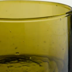 Photophore en verre bullé D8cm - vert mousse