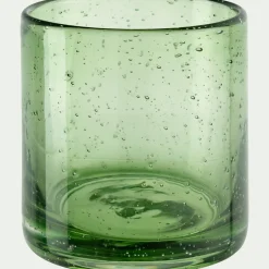 Photophore en verre bullé D8,3cm - vert