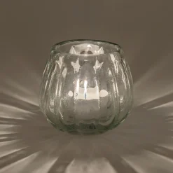 Photophore en verre D9cm - gris