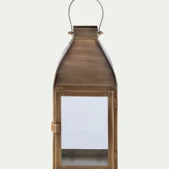 Photophore lanterne en métal H33,6cm - doré
