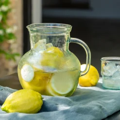 Pichet avec anse en verre recyclé 2,3 L - transparent