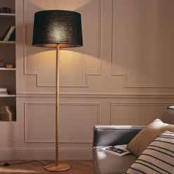 Pied de lampadaire en hévéa - bois clair H149cm