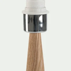 Pied de lampe à poser en métal effet bois clair H51,5cm - naturel