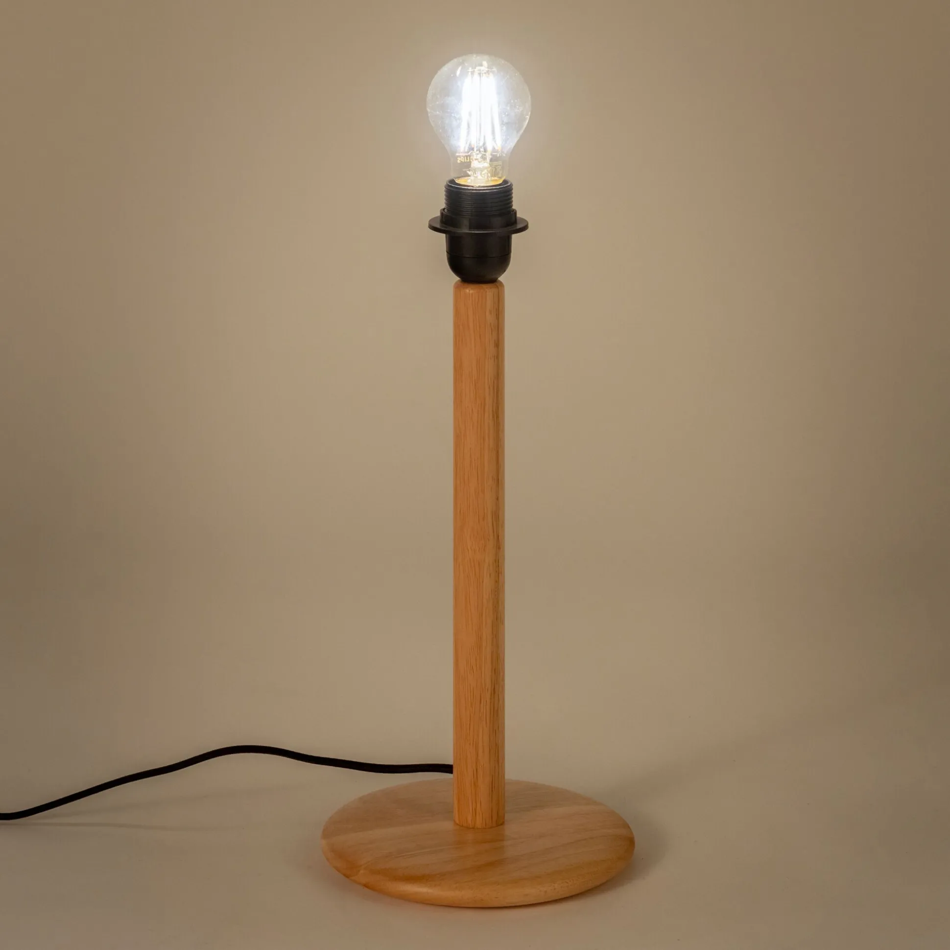 Pied de lampe en hévéa H41,5cm - bois clair