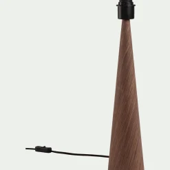 Pied de lampe en métal - effet bois foncé H51,5cm
