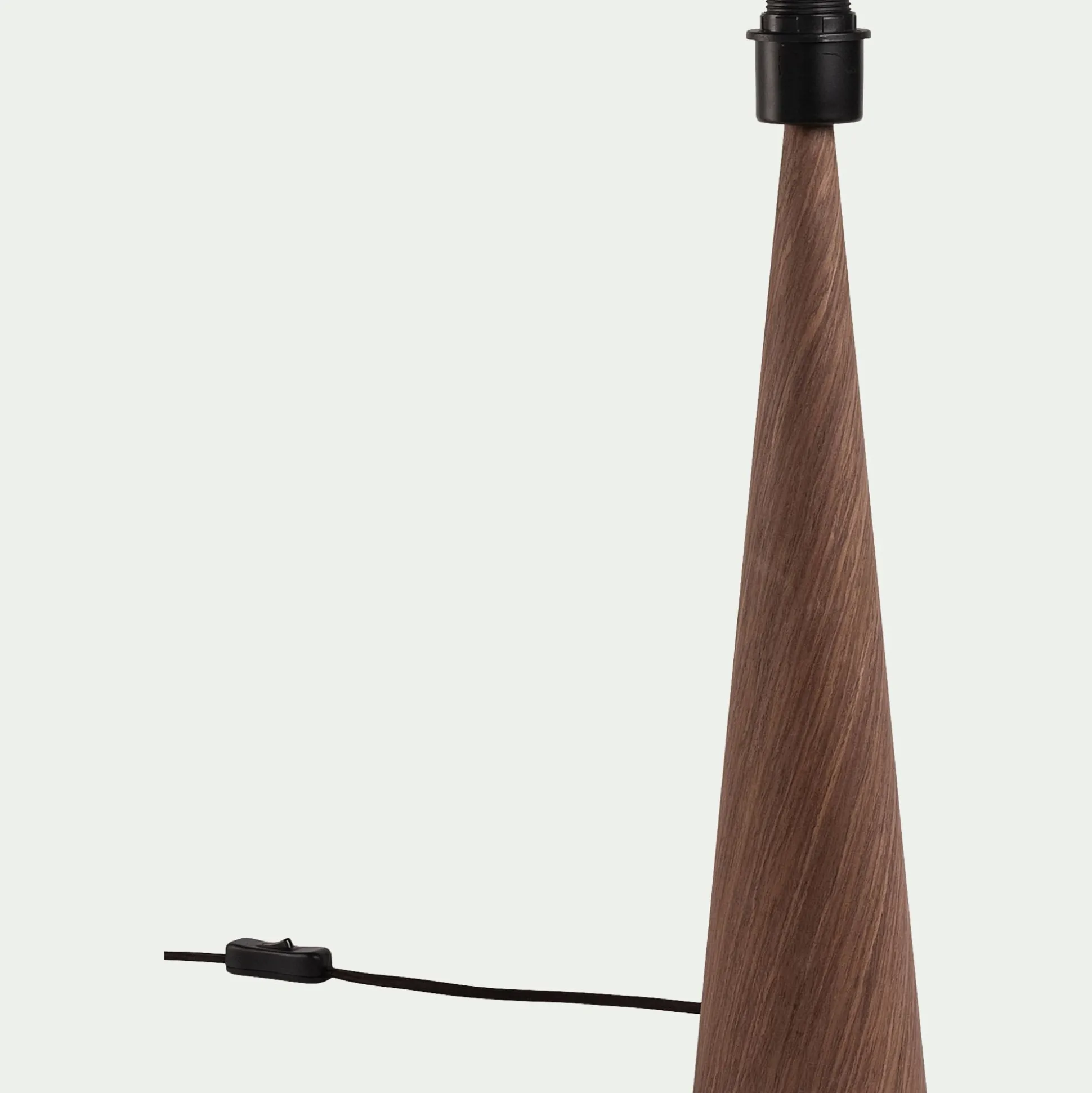 Pied de lampe en métal - effet bois foncé H51,5cm