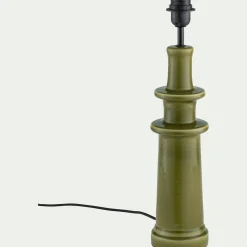 Pied de lampe électrifié en céramique D12cm - vert