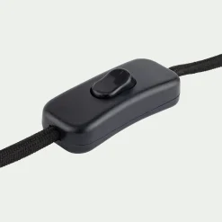 Pied de lampe électrifié en grès D26cm - jaune argan