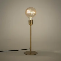 Pied de lampe électrifié en acier - doré H37,2cm