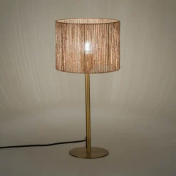 Pied de lampe électrifié en acier - doré H37,2cm