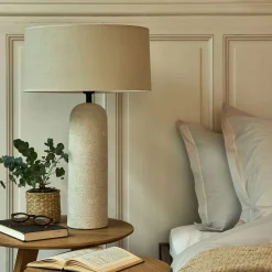 Pied de lampe électrifié en fibre de verre D13cm - blanc