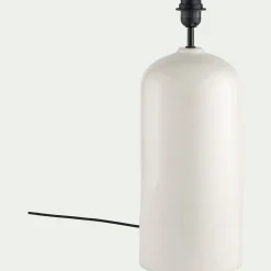 Pied de lampe électrifié en céramique D21cm - blanc
