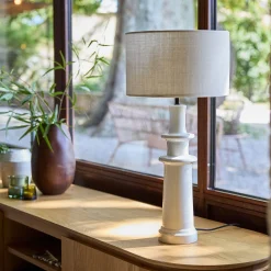 Pied de lampe électrifié en céramique D12cm - blanc