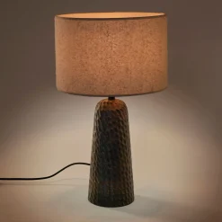 Pied de lampe électrifié en bois de manguier H40cm - marron foncé