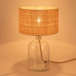 Pied de lampe électrifié en verre H37cm - transparent