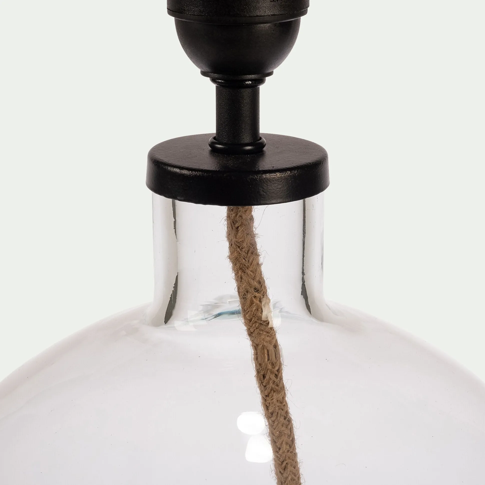 Pied de lampe électrifié en verre H37cm - transparent