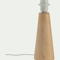 Pied de lampe électrifiée en bois d'hévéa H29cm - naturel