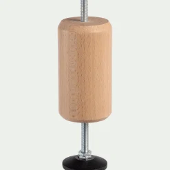 Pied de lit central hauteur réglable 11 à 15 cm - hêtre massif