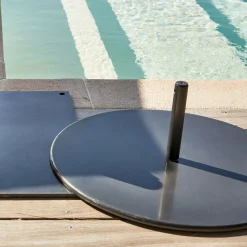 Pied de parasol en aluminium 26 kg - gris vésuve
