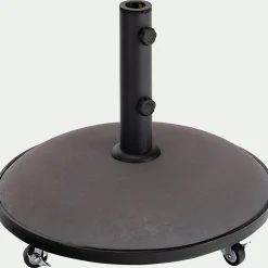 Pied de parasol en béton avec roulette 25kg - gris