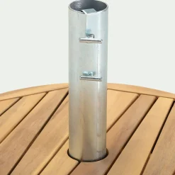 Pied de parasol rond en acacia 27kg - naturel