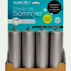 Pieds de sommier imitation métal H20 cm - jeu de 4