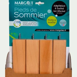 Pieds de sommier naturels H17 cm - jeu de 4