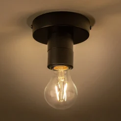 Plafonnier électrifié en métal D10cm - noir