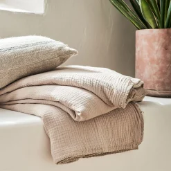 Plaid en gaze de coton - beige alpilles 130x170cm