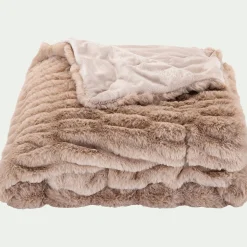 Plaid imitation fourrure - beige alpilles 130x170cm