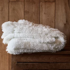 Plaid imitation fourrure - blanc 130x170cm
