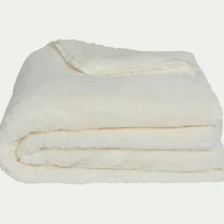 Plaid imitation fourrure - blanc ventoux 130x170cm