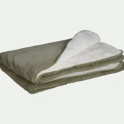 Plaid imitation fourrure 130x170cm - vert cèdre