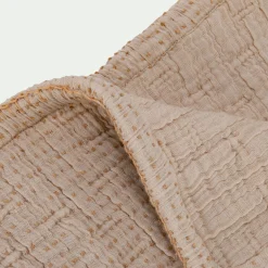 Plaid matelassé en coton motif pois finition surpiqure 130x170cm - beige