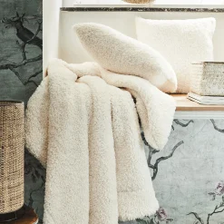 Plaid synthétique effet moutonné - blanc 130x170cm