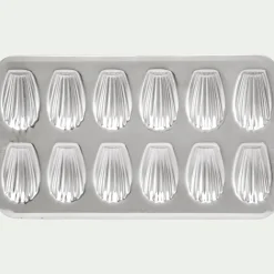 Plaque de cuisson pour 12 madeleines en fer - argenté
