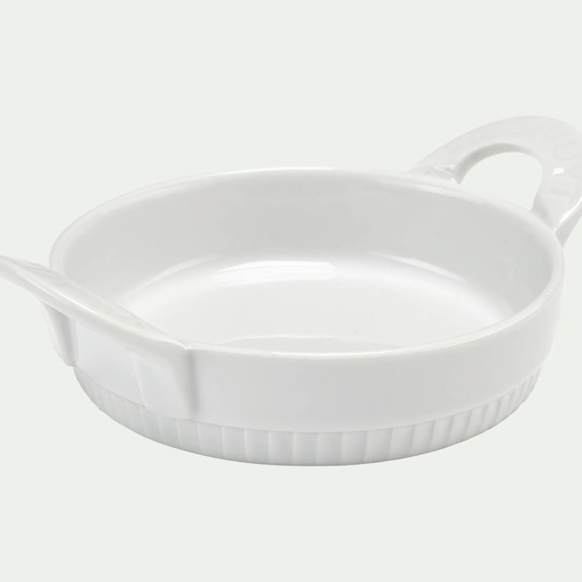 Plat à crème brûlée en porcelaine D12cm - blanc