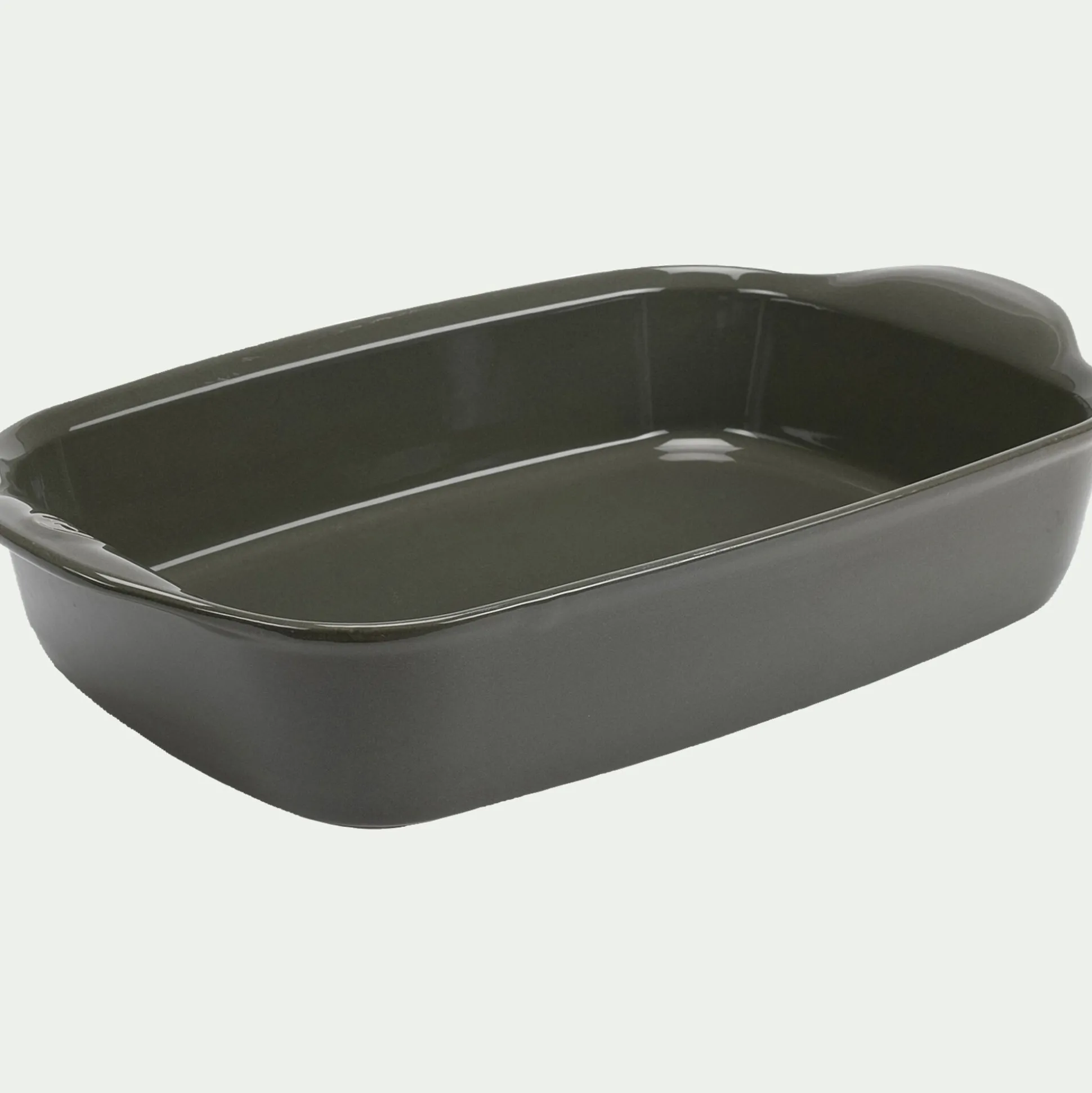 Plat à four en céramique L42,5cm - vert cèdre