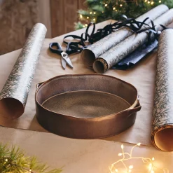 Plat à four ovale en grès L31,5cm - marron