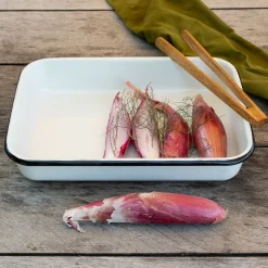 Plat à four rectangulaire en acier 25x35cm - blanc