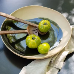 Plat de présentation à motif en grès L36,6cm - beige alpilles