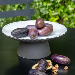 Plat de présentation sur pied en grès D28cm - noir