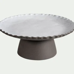 Plat de présentation sur pied en grès D28cm - noir