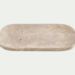 Plateau déco en travertin 25x18cm - beige