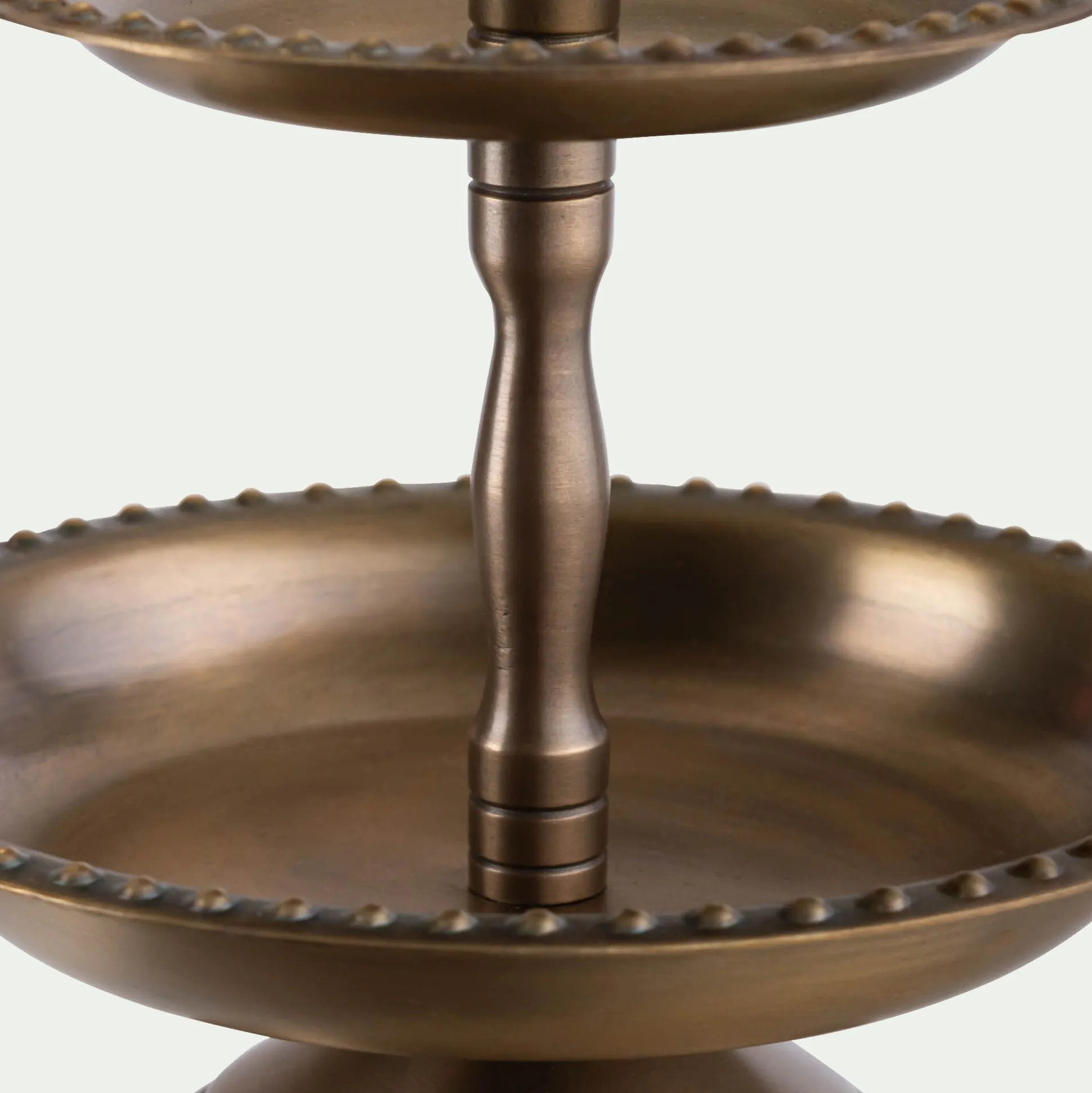 Plateau décoratif à 2 étages - doré